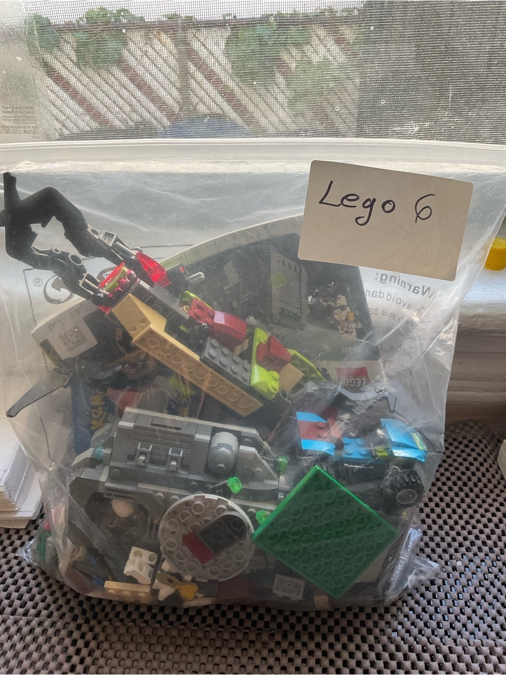 LEGO Mixed Bricks Assortment - Green, Black & Gray Pieces
